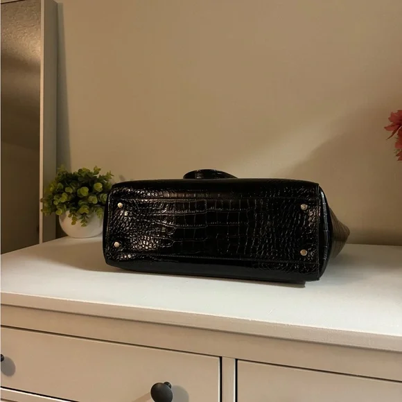 Kate Spade Elissa Bristol Large Black Croc Tote Bag - Like New with No Flaws! ♠️ - Picture 6 of 12